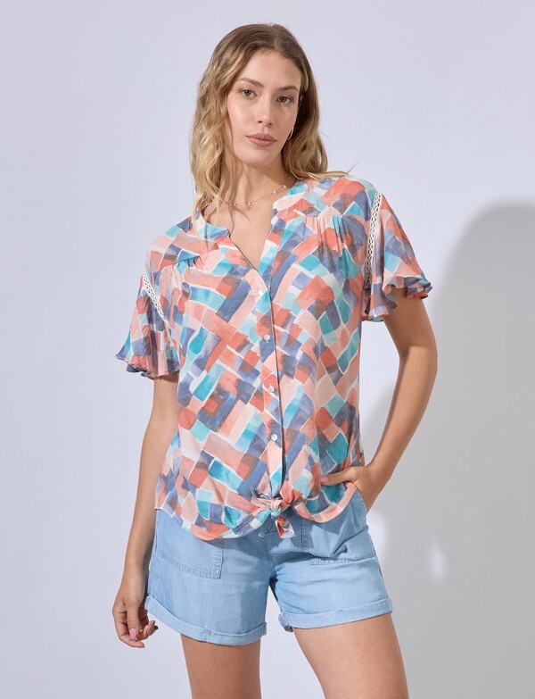 Blusa Puntilla ANARANJADO/MULTI