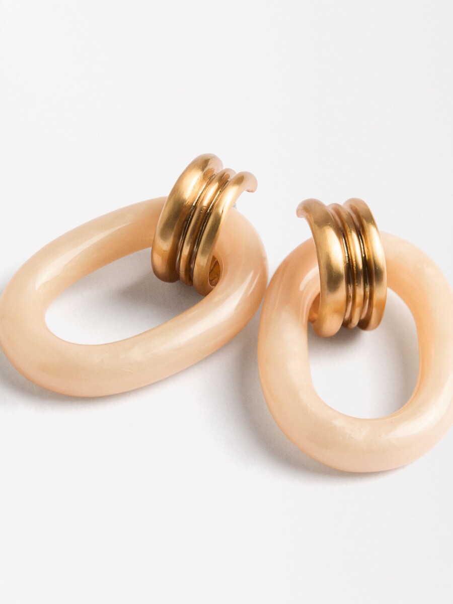 Aros Con Perlas beige