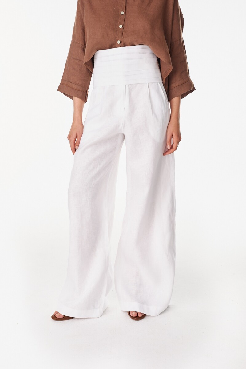 Pantalon Lino Soft - Blanco 