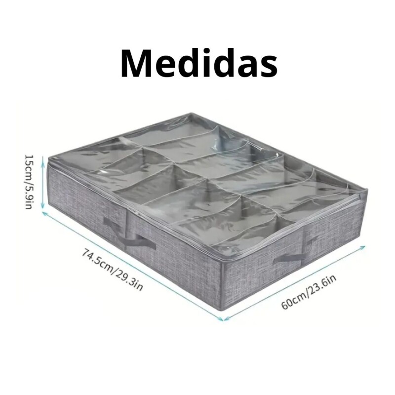 Organizador De Zapatos Bajo Cama 12 Compartimientos Plegable Organizador De Zapatos Bajo Cama 12 Compartimientos Plegable