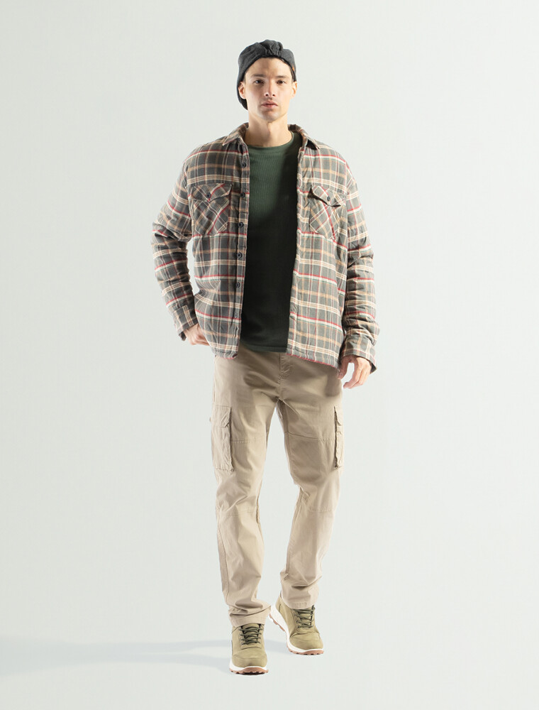 Sobrecamisa de Franela con Corderito Gris