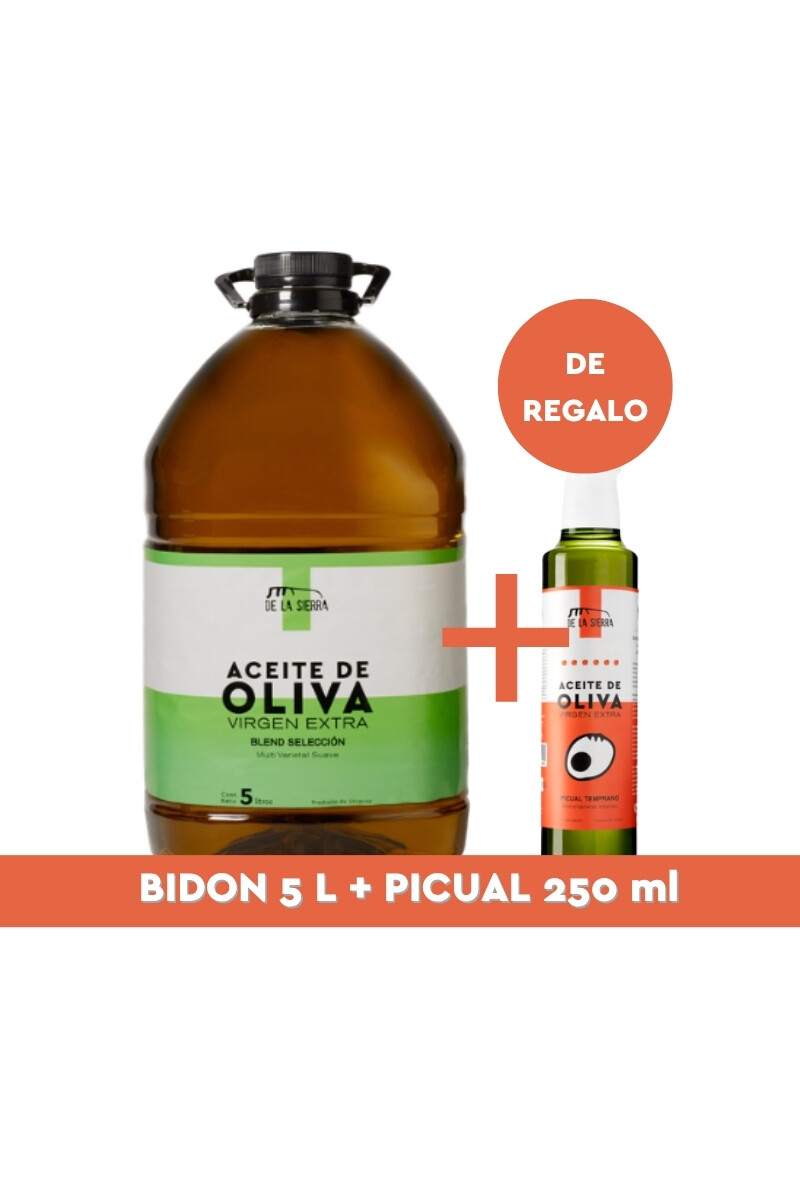 Aceite de Oliva - BLEND SELECCIÓN / 5 litros - BIDÓN GASTRONÓMICO + PICUAL REGALO 