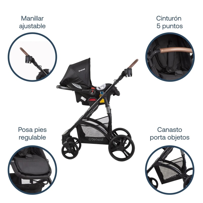 Coche Travel System QUEST LX Bebesit Negro Coche Travel System QUEST LX Bebesit Negro