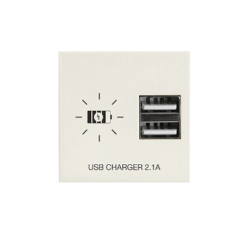 Módulo cargador p/2 USB 2,1A Presta marfil C51622