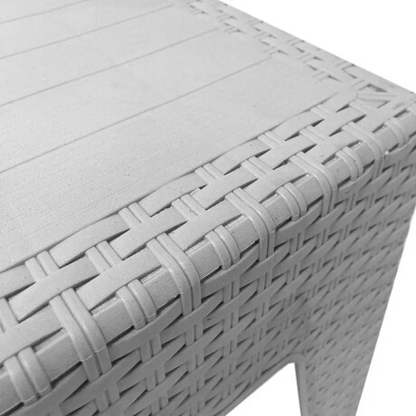 Mesa Ratona Auxiliar Jardín Patio Rattan Exterior UV Blanco