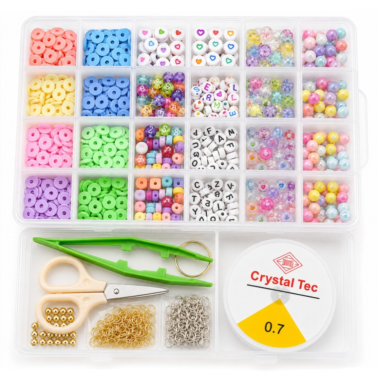 Kit de Cuentas para Pulseras 3600 Piezas - Pastel 