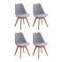 Set de 4 Silla De Comedor Eames Nordica De Madera Nueva Asiento Acolchado Imback Color Gris Set de 4 Silla De Comedor Eames Nordica De Madera Nueva Asiento Acolchado Imback Color Gris