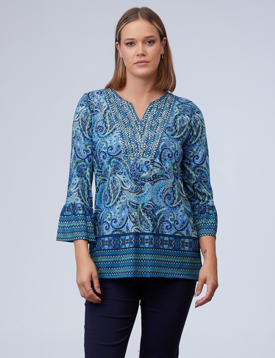 Blusa Bulgaros - Multi/verde 