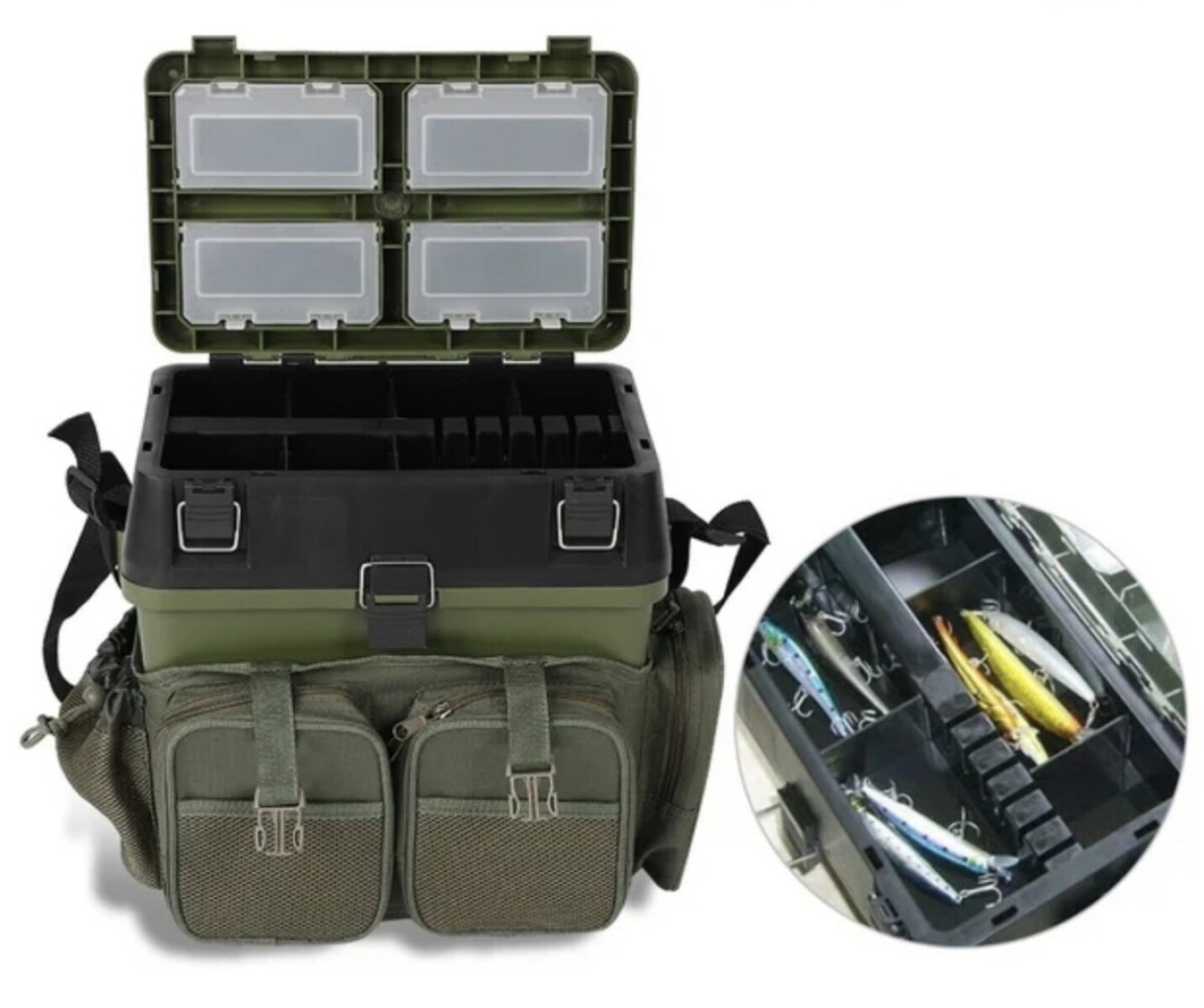MOCHILA DE PESCA CON CAJA DE ASIENTO DE PESCA 