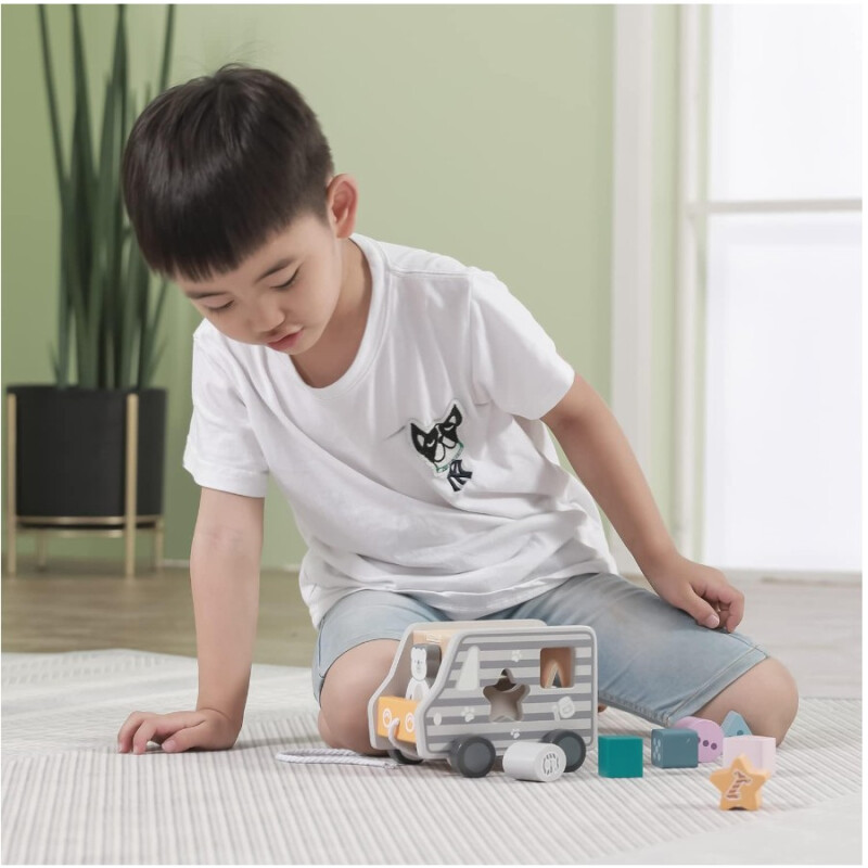 Camión con Encastre y Tiracuerda en Madera Polar B Camión con Encastre y Tiracuerda en Madera Polar B