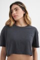 Remera oversized cropped GRIS