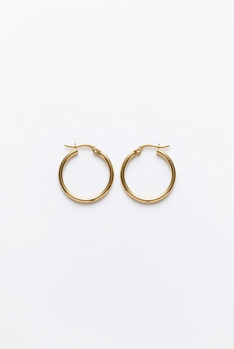 Aros acero large - dorado 