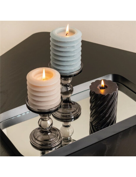 CANDELABRO VIDRIO D8.5/H8.6CM COLOR HUMO CANDELABRO VIDRIO D8.5/H8.6CM COLOR HUMO