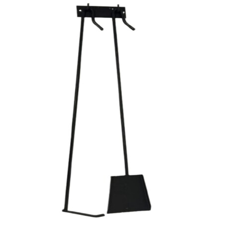 Set Atizador Pala y Soporte de Pared Estufa Asado Parrillero Negro