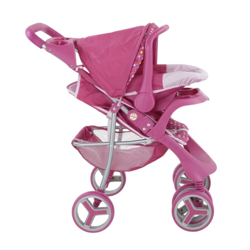 Coche de bebé para muñecas Bebesit 2 piezas Fucsia