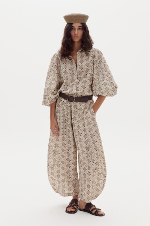 Pantalón Gio en Algodón Roberta Brown Flowers