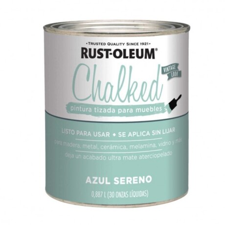 PINTURA TIZADA RUST OLEUM 0.887Lt. - AZUL SERENO PINTURA TIZADA RUST OLEUM 0.887Lt. - AZUL SERENO