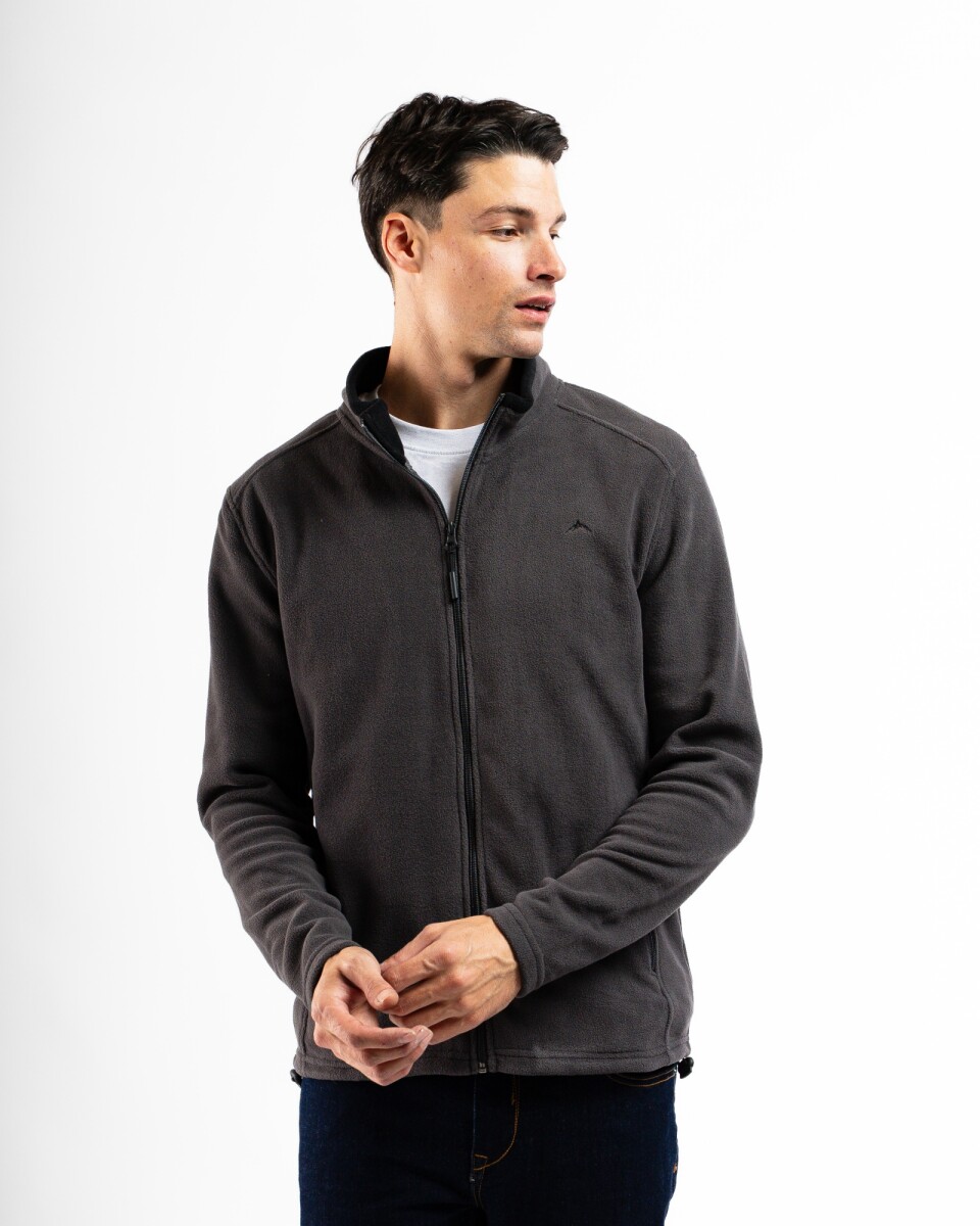Campera Polar Clásica - Gris Oscuro/Negro 