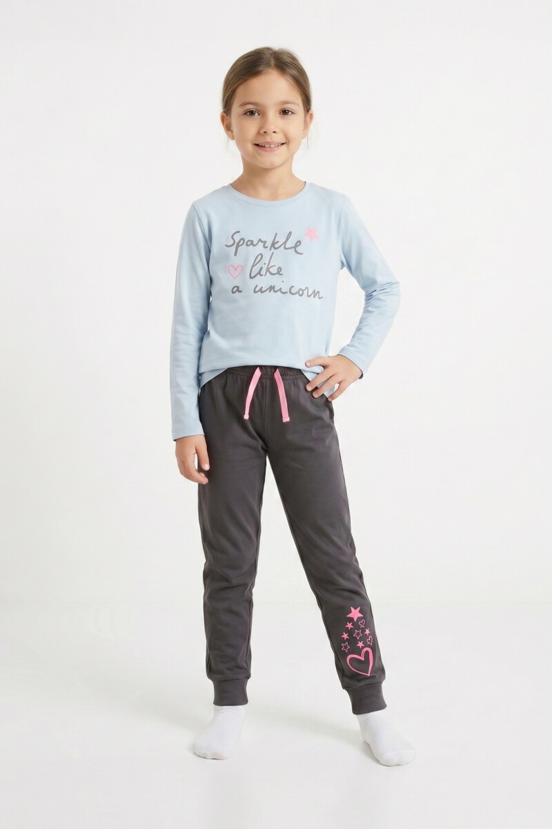 Conjunto pijama Sparkle - Celeste 