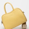 Cartera de mano The Club en cuero graneado Vainilla Niquel