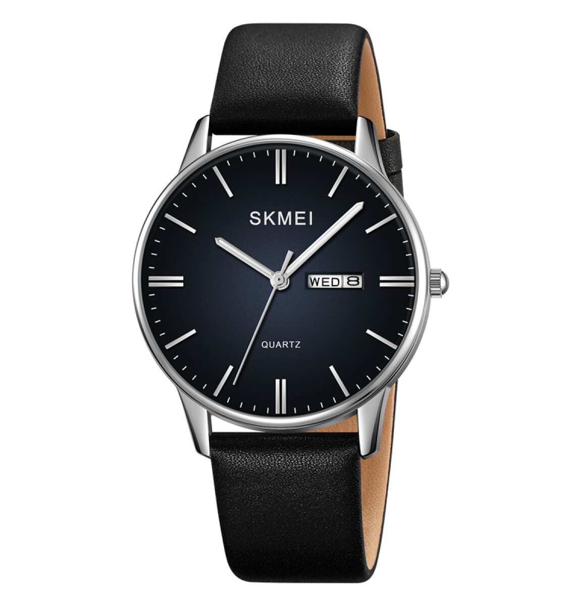 Reloj Skmei 2250si Hombre Analógico Plateado Con Correa De Cuero 