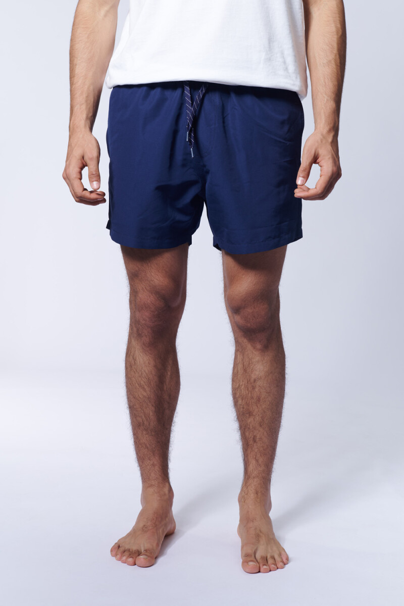 Short de baño liso Azul