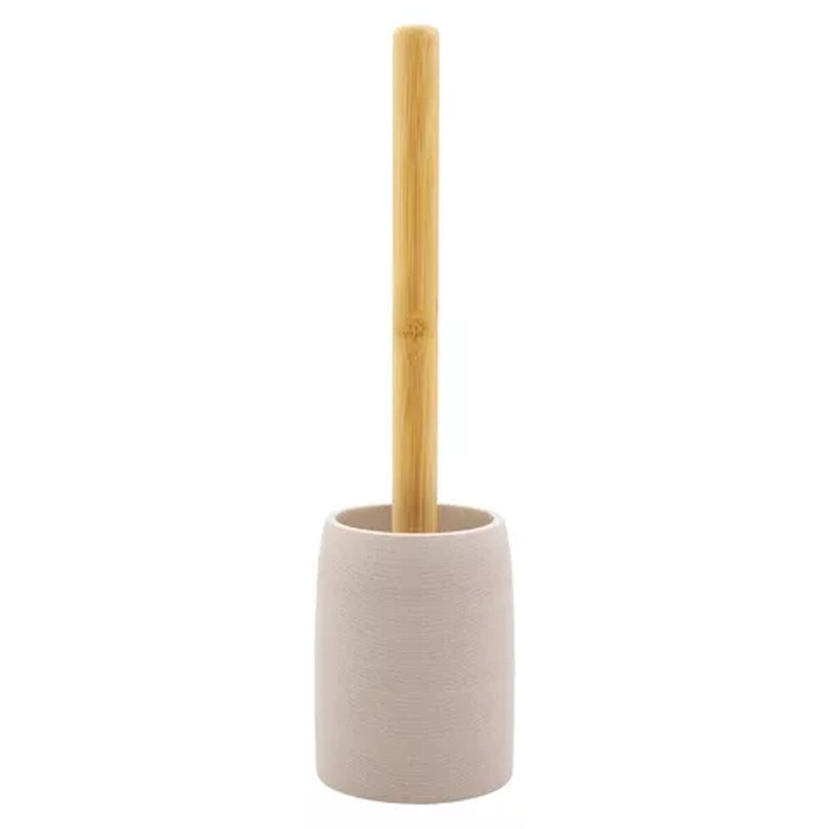 Set de escobilla para baño con mango en bambú - Gris 