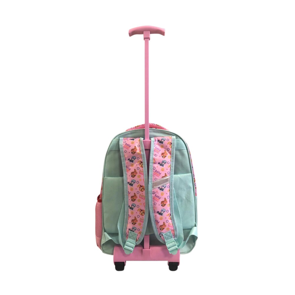Mochila carrito premium PAW PATROL verde agua fucsia