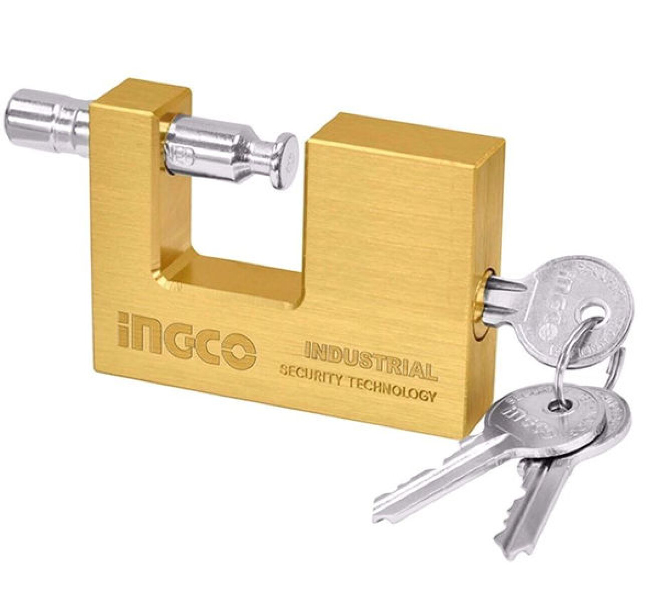 CANDADO ANTIPALANCA BRONCE 70MM INGCO 3 LLAVES DBBPL0702 