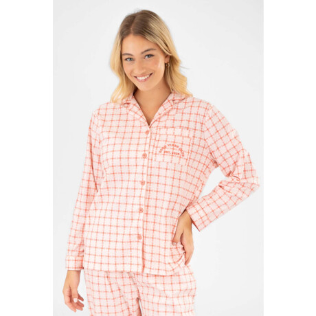 Pijama flannel fleece pink tile Rosado