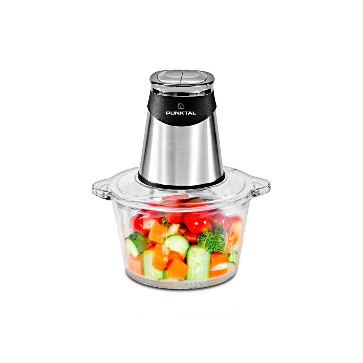 Picadora de Alimentos - 500W 1,8L Bowl de Vidrio con 4 Cuchillas Inox - Punktal 