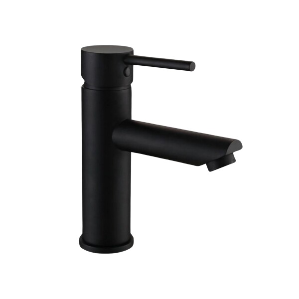 Monocomando para lavatorio, acero inoxidable, 9cm de altura, línea U Home, modelo Plus, negro mate. Monocomando para lavatorio, acero inoxidable, 9cm de altura, línea U Home, modelo Plus, negro mate.