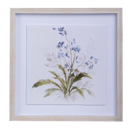 CUADRO LIENZO-Y-MDF CELESTE FLOWERS I