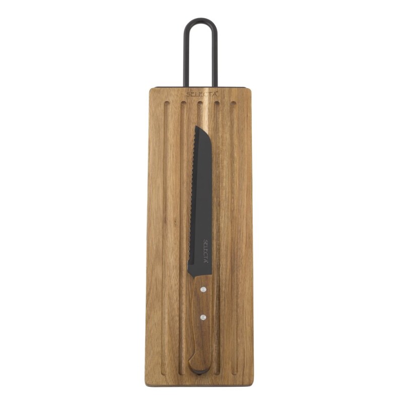 Set Tabla Madera + Cuchillo De Pan 39x13x1.5Cm SET TABLA MADERA + CUCHILLO DE PAN 39X13X1.5CM