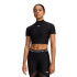 Top de Mujer Under Armour Heatgear Crop Mock Ss Negro