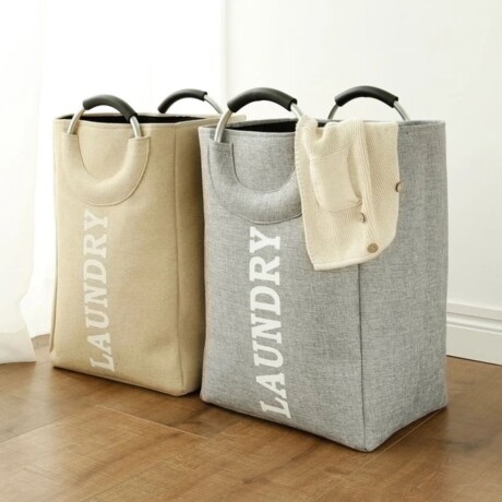 Bolsa Cesta Organizadora Plegable p/Lavandería Hogar Laundry Beige