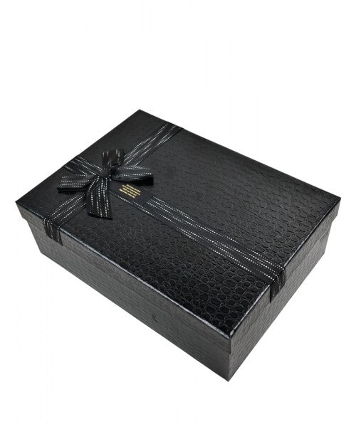 caja rigida delux con lazo 20x28x9,5 NEGRO