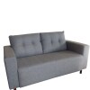 Sofa 2 cuerpos tela Gris Brillo con respaldo semi capitoneado Sofa 2 cuerpos tela Gris Brillo con respaldo semi capitoneado