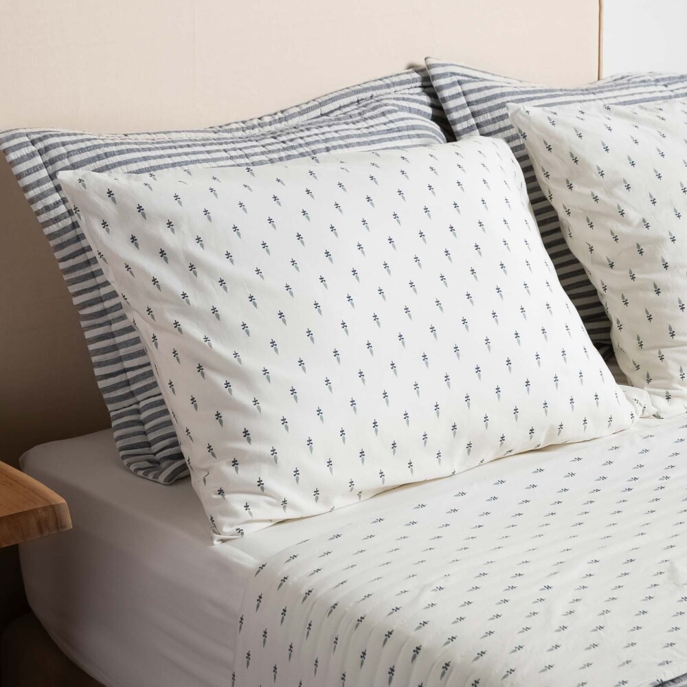 JGO SÁBANAS STRIPE, 2 PLAZAS ALGODON 180H GARMENT WASHED