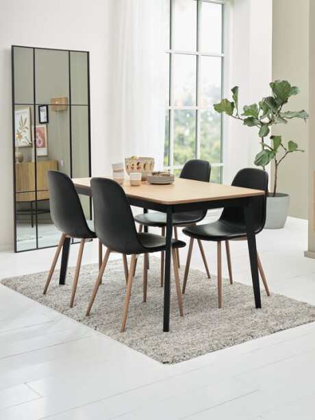 Silla de comedor JONSTRUP polipiel negro Silla de comedor JONSTRUP polipiel negro