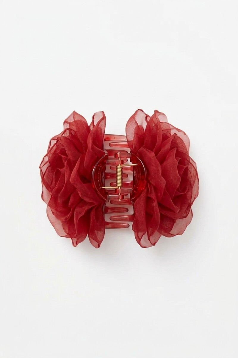 Broche flor rojo