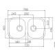 PILETA DE COCINA PULIDA VALVULA 4 Y 1/2 72.2X40X15.2 CROMO 000