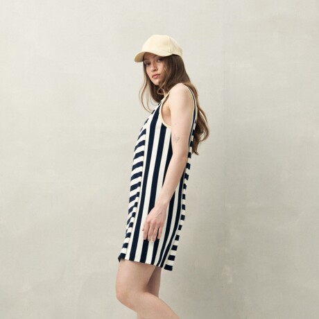 VESTIDO TESSA Blanco/Azul