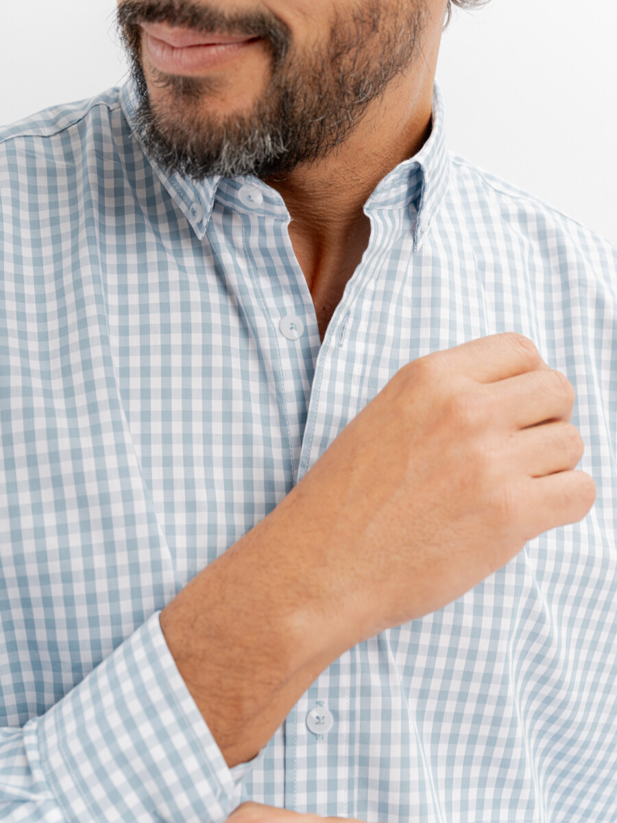 Camisa m/l Hudson - turquesa/D4 