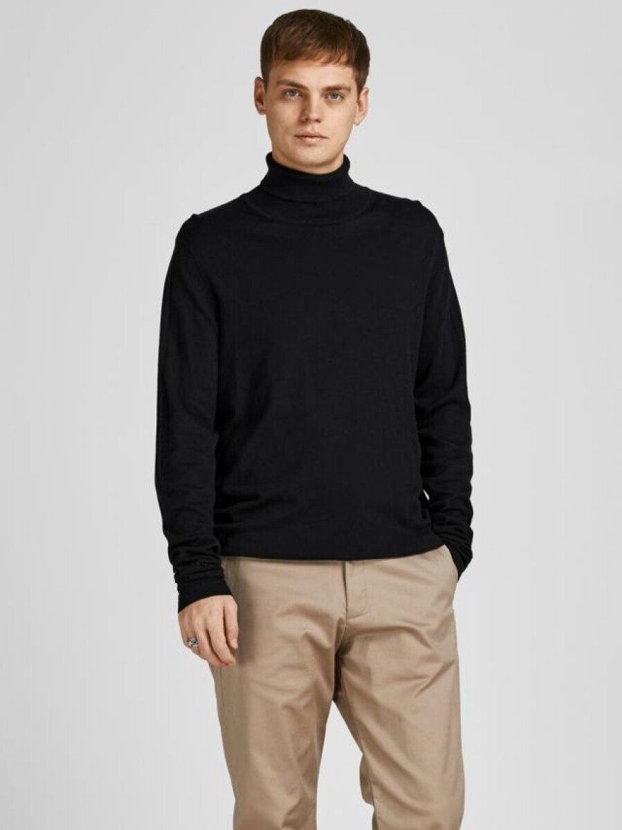 Sweater Rogan Básico Cuello Alto - Black 