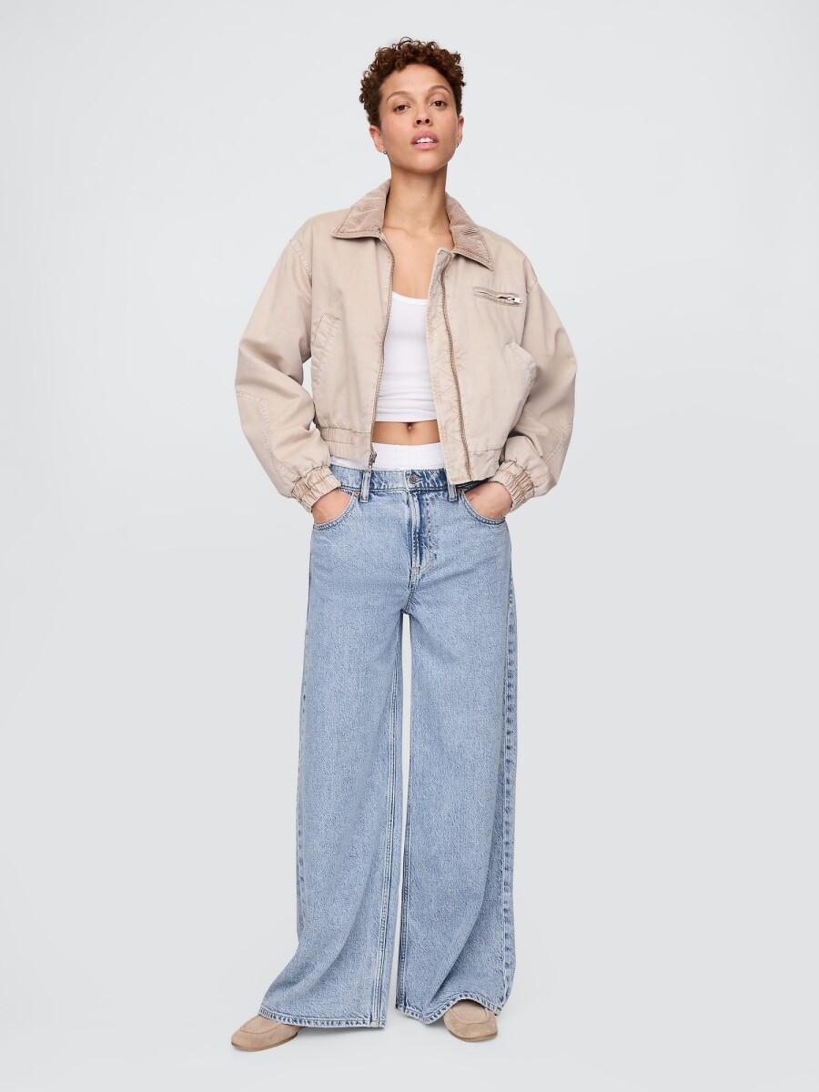 Jean Baggy Boxer Tiro Medio Mujer - Light Wash 