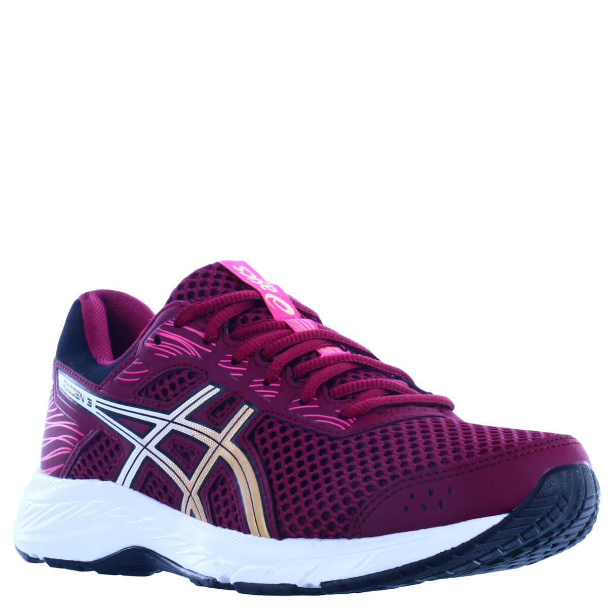 Championes de Mujer Asics Raiden 3 - Rojo Cereza - Negro - Blanco 