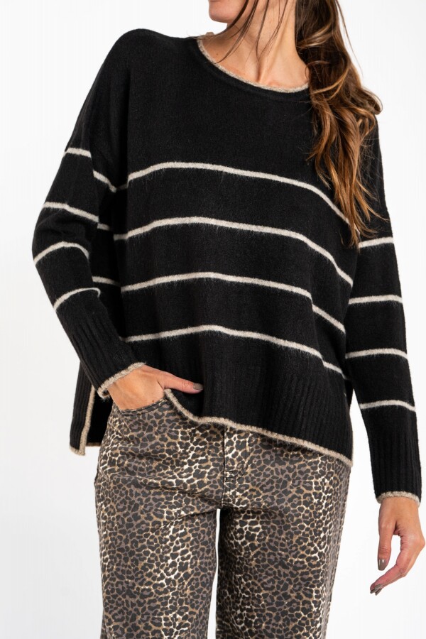 Sweater Rayado Negro