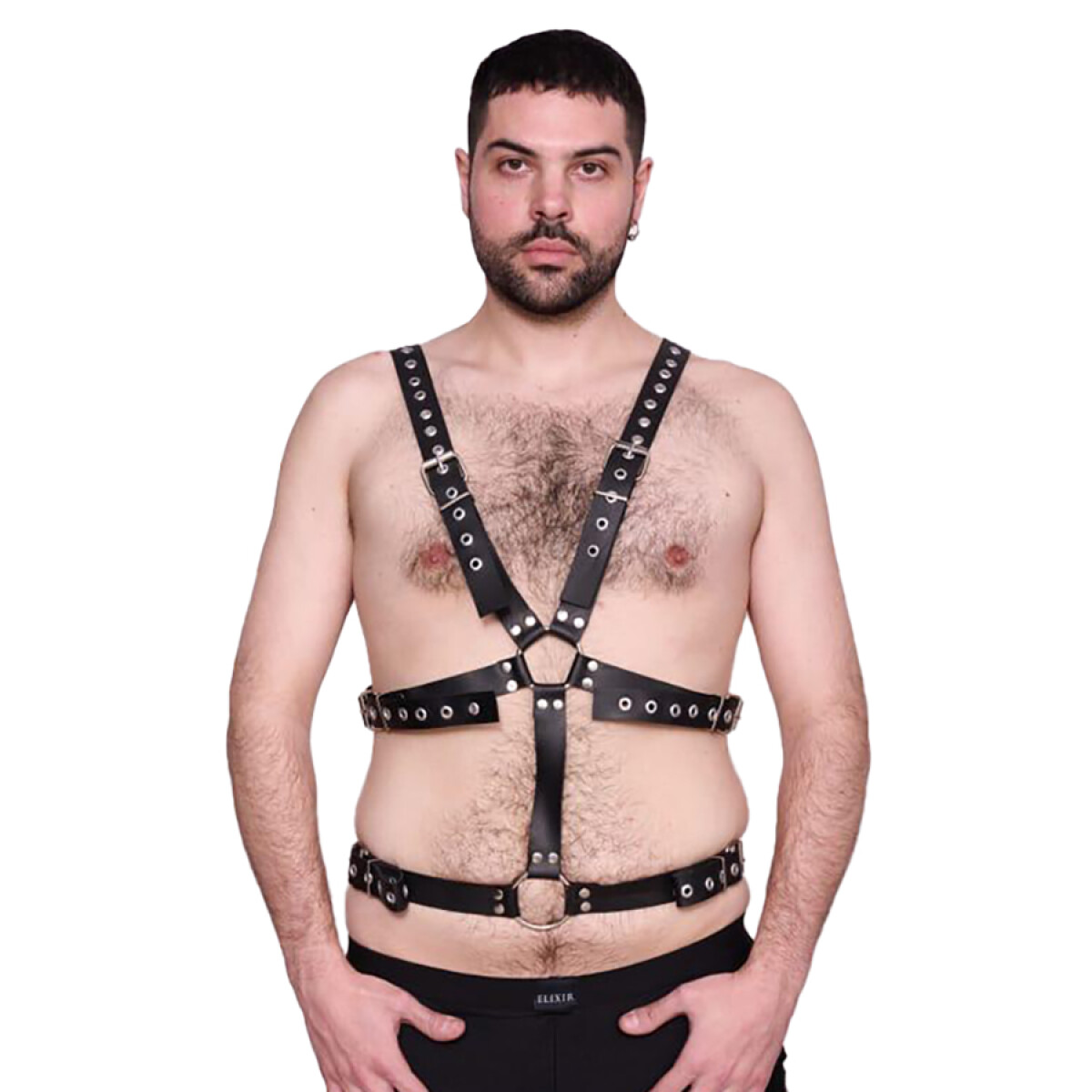 Arnés Y para Hombre Cuero Negro 
