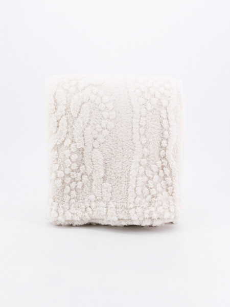 PIE DE CAMA FLANNEL MOSAICO BEIGE